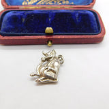 Sterling Silver Laughing Cow Charm Pendant Vintage c1970