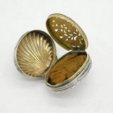 Georgian Sterling Silver Shell Form Vinaigrette Antique 1799 Birmingham