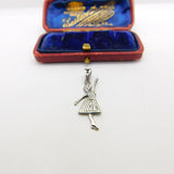 Sterling Silver Female Dancer Charm Pendant Vintage c1970