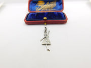 Sterling Silver Female Dancer Charm Pendant Vintage c1970