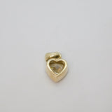 Sterling Silver CZ Heart Drop Charm Or Pendant Contemporary c2000s