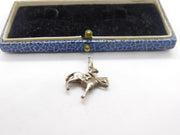 Sterling Silver Jockey on the Racehorse Charm Pendant Vintage c1970
