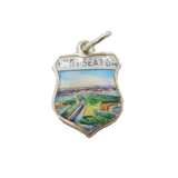 Sterling Silver Port Seaton Shield Souvenir Charm Pendant Vintage c1970