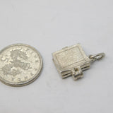 Sterling Silver Opening Holy Bible Charm Pendant Vintage c1970