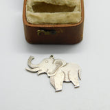 Sterling Silver Elephant Charm Pendant Vintage c1970