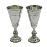 Art Deco Pair of Sterling Silver Kiddush Cups Antique 1912 Birmingham
