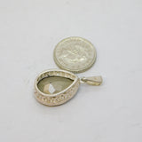 Sterling Silver Amethyst Paste Set Drop Charm Pendant Vintage c1970s