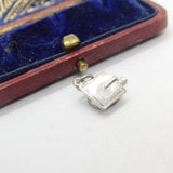 Sterling Silver College Mortar Board Charm Pendant Vintage c1970