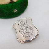 Sterling Silver 'Blood & Fire' Shield Brooch Pin Antique 1923 Birmingham