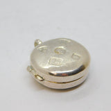 Sterling Silver Jubilee Hallmark Ingot Style Round Locket Pendant Vintage 1977