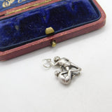 Sterling Silver Novelty Wrestling Babies Charm Pendant Vintage c1970