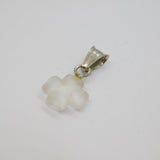 Sterling Silver Frosted Quartz Small Cross Charm Pendant Modern c1990s