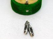 Sterling Silver Ballerina Shoes Slippers Charm Pendant Vintage c1970
