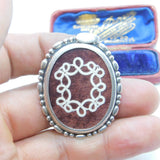 Sterling Silver Hand Woven Mourning Style Pendant 1968 Birmingham Vintage