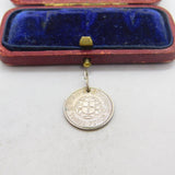 Sterling Silver Authentic Threepence Charm Pendant 1940