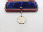 Sterling Silver Authentic Threepence Charm Pendant 1940