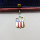 Sterling Silver and Enamel Amboise Travel Shield Charm Pendant Vintage c1970