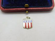 Sterling Silver and Enamel Amboise Travel Shield Charm Pendant Vintage c1970