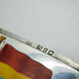Victorian Sterling Silver & Enamel Sailing Flag Vesta Case Antique 1891