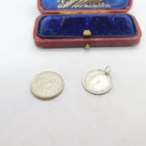 Sterling Silver Authentic Threepence Coin Charm Pendant 1920