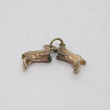 Sterling Silver Pair Of Cowboy Boots Charm Pendant Vintage c1970s