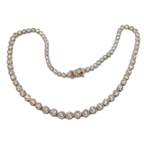 Sterling Silver & Paste Set Graduating Chain Necklace Vintage c1970s