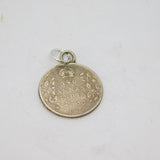 Edward VII Sterling Silver '2 Annas India' Coin Charm Pendant Antique 1904