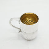 Victorian Art Nouveau Sterling Silver Christening Mug Antique 1891 Edinburgh