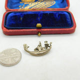Sterling Silver Venetian Gondolier  Charm Pendant Vintage c1970