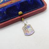 Sterling Silver and Enamel Ilfracombe Travel Shield Charm Pendant Vintage c1970
