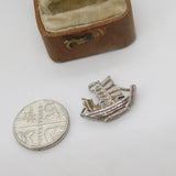 Sterling Silver Junk Ship Charm Pendant Vintage c1970