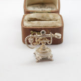 Sterling Silver Traditional Telephone Charm Pendant Vintage c1970