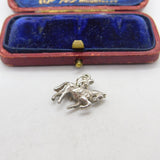 Sterling Silver Man on a Horse Charm Pendant Vintage c1970