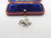 Sterling Silver Man on a Horse Charm Pendant Vintage c1970