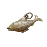 Sterling Silver Fish Charm Pendant Vintage c1970s