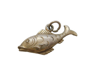 Sterling Silver Fish Charm Pendant Vintage c1970s