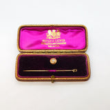 Victorian Boxed 15ct Gold & 0.2ct Diamond Interchangeable Stud & Pin Set Antique