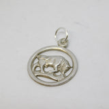 Sterling Silver Taurus the Bull Charm Pendant Vintage c1970