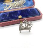 Sterling Silver Spinning Wheel Charm Pendant Vintage c1970