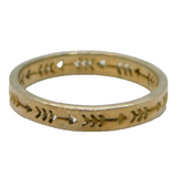 Sterling Silver Arrow Pattern Narrow Band Dress Ring Vintage c1970 Size L