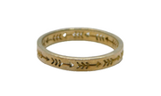 Sterling Silver Arrow Pattern Narrow Band Dress Ring Vintage c1970 Size L