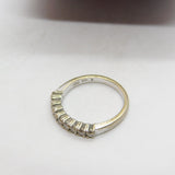 18ct White Gold & 0.45ct Diamond Half Eternity Ring Vintage c1970 Size N 1/2 UK