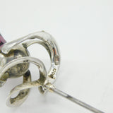 Charles Horner Sterling Silver & Amethyst Paste Thistle Hat Pin Antique Chester
