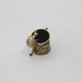 Sterling Silver Moving Cat On Dustbin Charm Pendant Vintage c1970s