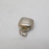 Sterling Silver Enamel Edelweiss Cowbell Charm Pendant Vintage c1970