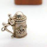 Sterling Silver Openable Beer Tankard Charm Pendant Vintage c1970