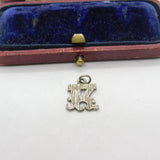 Sterling Silver Ornate K Initial Charm Pendant Vintage c1970