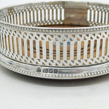 Sterling Silver Turned Wooden Wine Bottle Coaster Vintage 1991 London