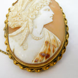19th Century Pinchbeck Mounted Carved Shell Cameo Brooch Antique c1860