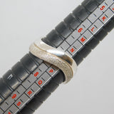 Sterling Silver Double Part Textured Wavy Ring Vintage c1970 Size O